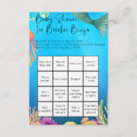 Mermaid Baby Shower Game Bingo