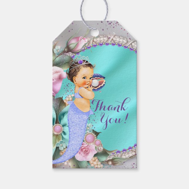 Mermaid Baby Shower Gift Tags (Front)
