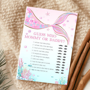 Mermaid Baby Shower Guess Who Mummy or Daddy Game