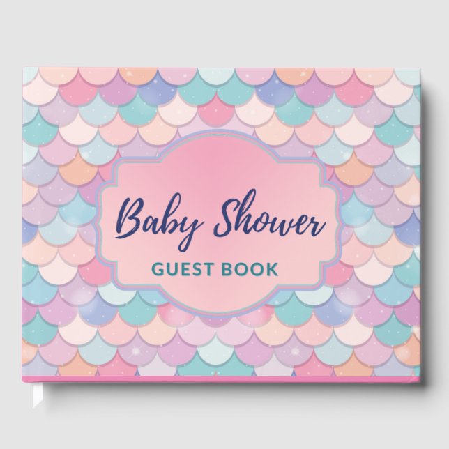 Mermaid Baby Shower Guest Book (Front)
