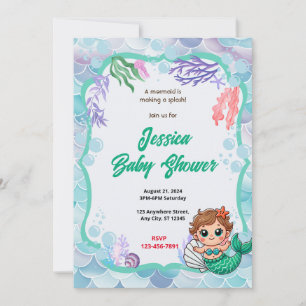 Mermaid Baby Shower Invitation