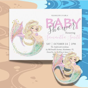 Mermaid Baby Shower Mother To Be Announcement
