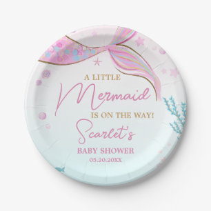 Mermaid Baby Shower Paper Plate