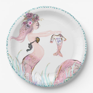 Mermaid Baby Shower Paper Plates