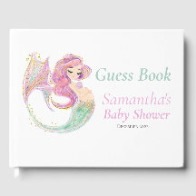 Mermaid Baby Shower Pink Under The Sea Guest Book