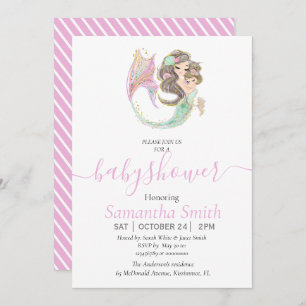 MERMAID BABY SHOWER SEA PINK Invitation