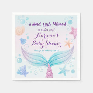 Mermaid Baby Shower Starfish Shell Under the Sea B Napkin