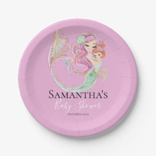 Mermaid Baby Shower Sweet Little Mermaid Paper Plate