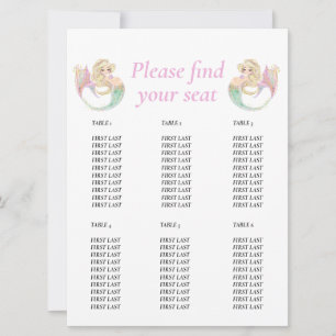 Mermaid Baby Shower. Table chart Invitation
