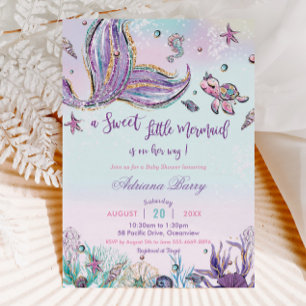 Mermaid Baby Shower Under the Sea Baby Girl Invitation