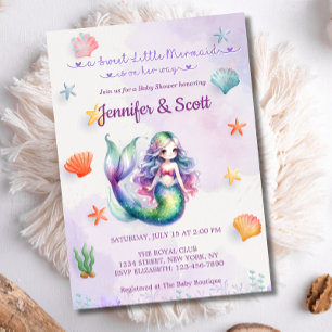 Mermaid Baby Shower Under the Sea Baby Shower Girl Invitation