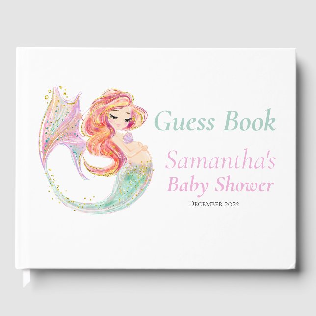 Mermaid Baby Shower. Under The Sea. Guest Book (Front)