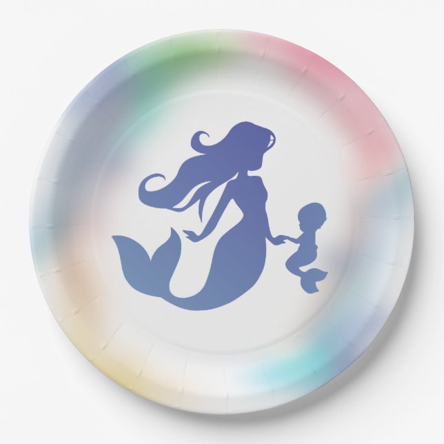 Mermaid Baby Shower Under the Sea Paper Plate (Front)