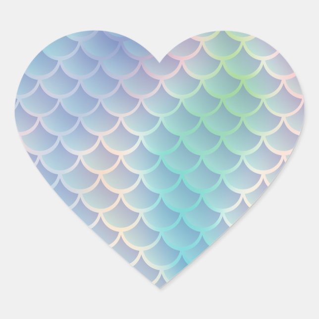Mermaid Baby Shower Under the Sea Pastel Heart Sticker (Front)