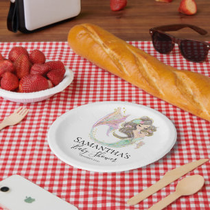 MERMAID BABY SHOWER UNDER THE SEA WHITE PAPER PLATE