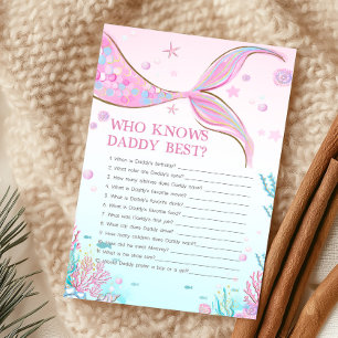 Mermaid Baby Shower Who Knows Daddy Best Game