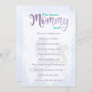 Mermaid Baby Shower Who Knows Mum Best Cards
