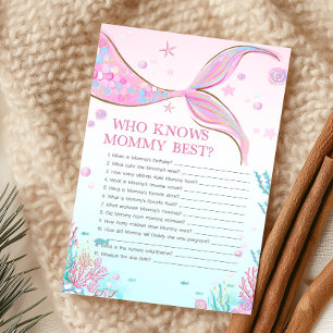 Mermaid Baby Shower Who Knows Mummy Best Game