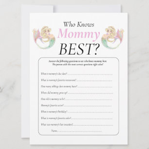 Mermaid Baby Shower. Who Knows Mummy White Invitat Invitation