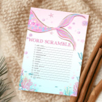 Mermaid Baby Shower Word Scramble Game