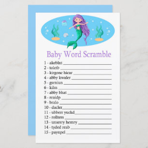 Mermaid Baby word scramble game
