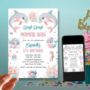 Mermaid Bash Under the Sea Birthday Invitation