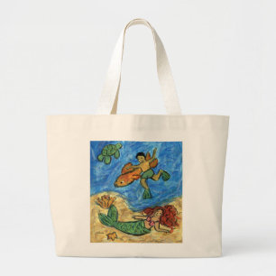 Mermaid Beach Art Custom Tote Bags
