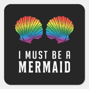 Mermaid Beach Bikini Carnival Shell BH Bra Gift Square Sticker
