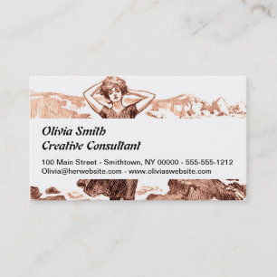 Mermaid Beach Gibson Girl Victorian Antique Business Card