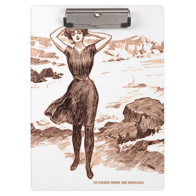 Mermaid Beach Gibson Girl Victorian Antique Clipboard (Front)