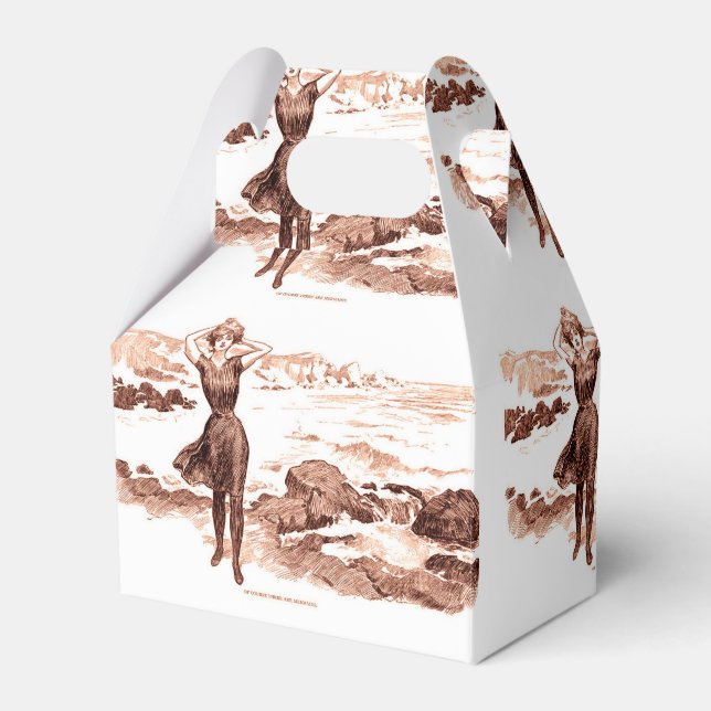 Mermaid Beach Gibson Girl Victorian Antique Favour Box (Front Side)