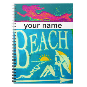 mermaid beach personalised notebook