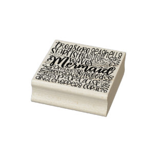 Mermaid Beach Wood Art Stamp