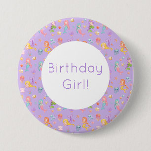 Mermaid Birthday 7.5 Cm Round Badge