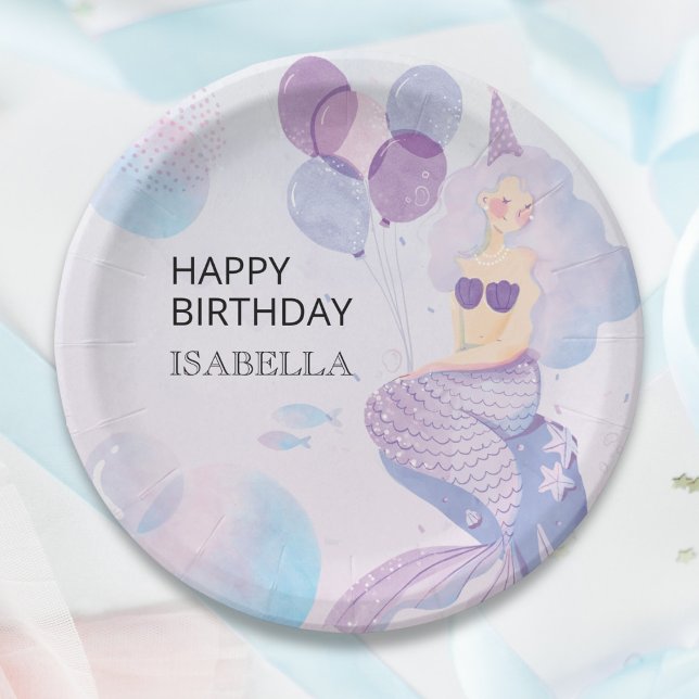 Mermaid Birthday Adventure Paper Plate (Creator Uploaded)