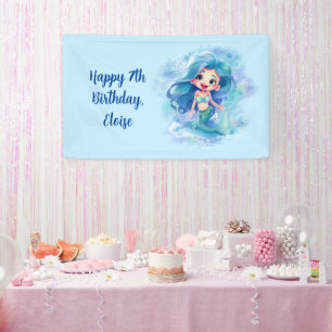 Mermaid Birthday  Banner