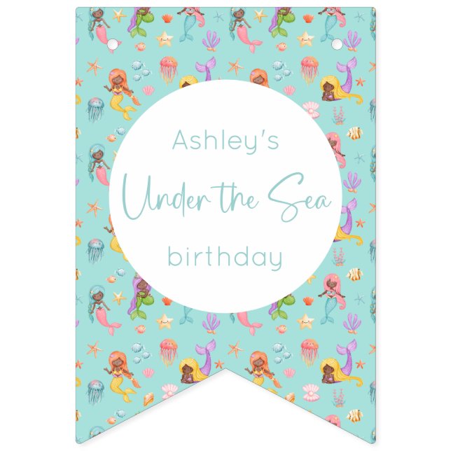 Mermaid Birthday Bunting (First Flag)