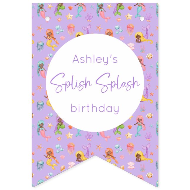 Mermaid Birthday Bunting (First Flag)
