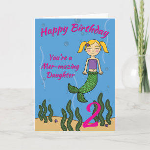 Mermaid Birthday Card for Daughter Any Age