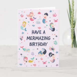 Mermaid Birthday Card for Girls
