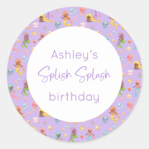 Mermaid Birthday Classic Round Sticker