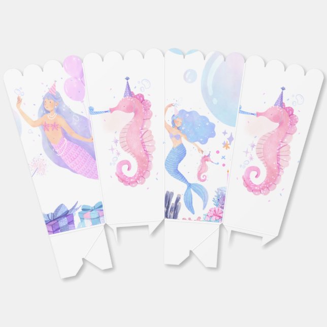 Mermaid Birthday Favour Box (Unfolded)