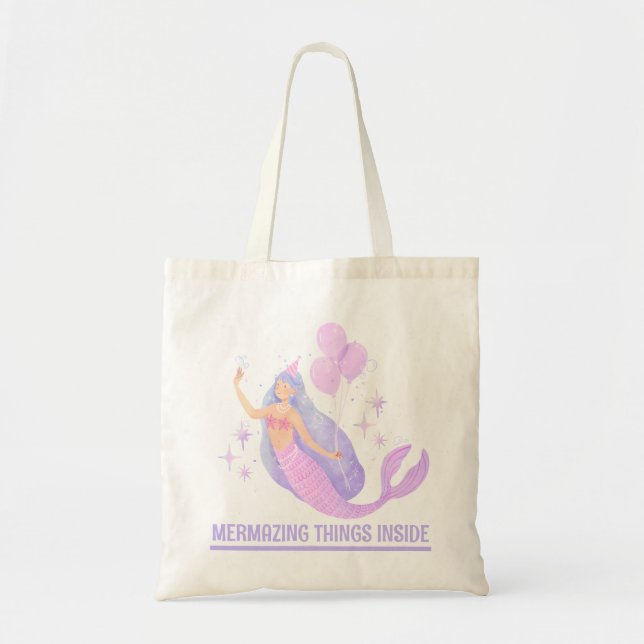 Mermaid Birthday Girl 1st Under the Sea Party Tote Bag (Front)