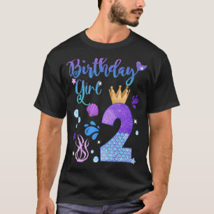 Mermaid Birthday Girl 2 Year Old Its My 2nd Bday M T-Shirt
