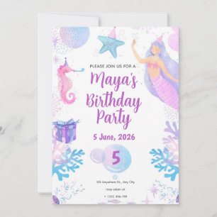 Mermaid Birthday Invitation