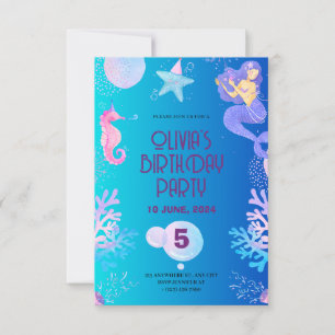 Mermaid birthday invitation