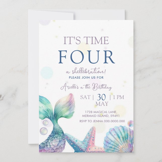 Mermaid Birthday Invitation (Front)