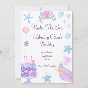 Mermaid Birthday Invitation 