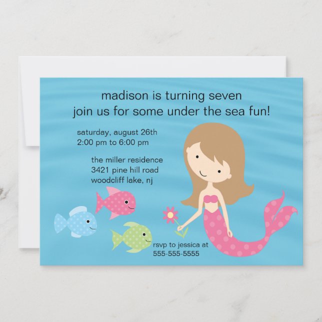 Mermaid Birthday Invitation (Front)