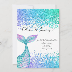 Mermaid birthday invitation for girls